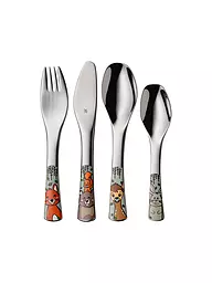 WMF | Set di posate per bambini 4 pz. WALDFREUNDE Cromarg.Bunt | Argento