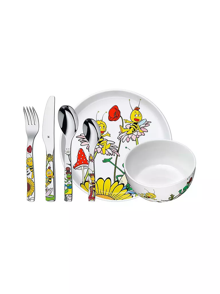WMF | Set di posate per bambini da 6 pezzi Ape Maia | Multicolore