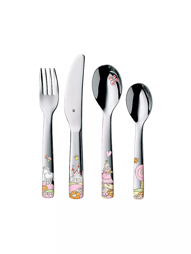 WMF | Set di posate per bambini JANOSCH, 4 pezzi, Cromargan/colorato | Multicolore