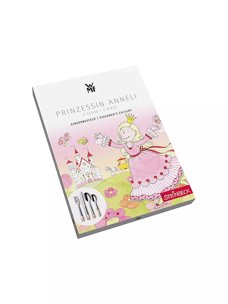 WMF | Set di posate per bambini JANOSCH, 4 pezzi, Cromargan/colorato | Multicolore
