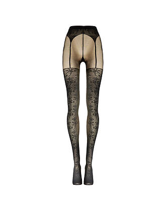 WOLFORD | Modestrumpfhose FLOWER 20 DEN nero/nero