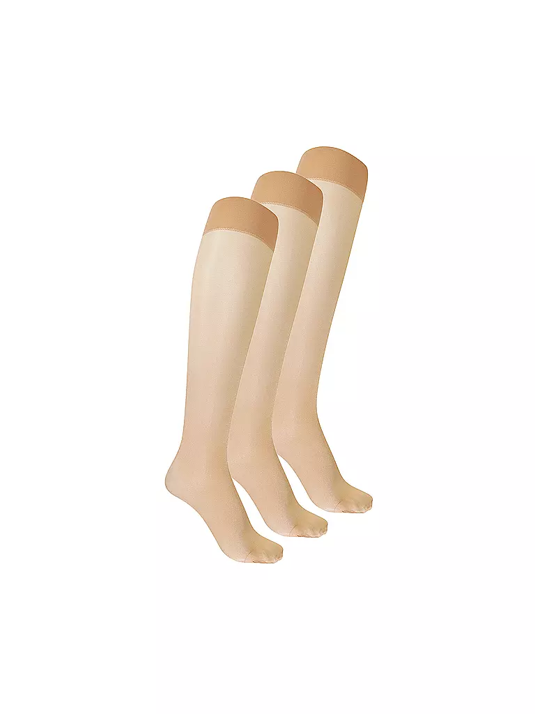 WOLFORD | Calze al ginocchio confezione da 3 gobi | Beige