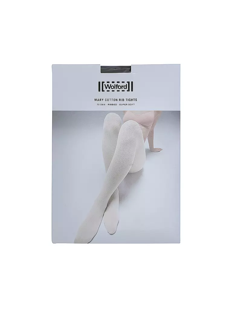 WOLFORD | Collant alla moda Mary Cotton Rib Black | Nero