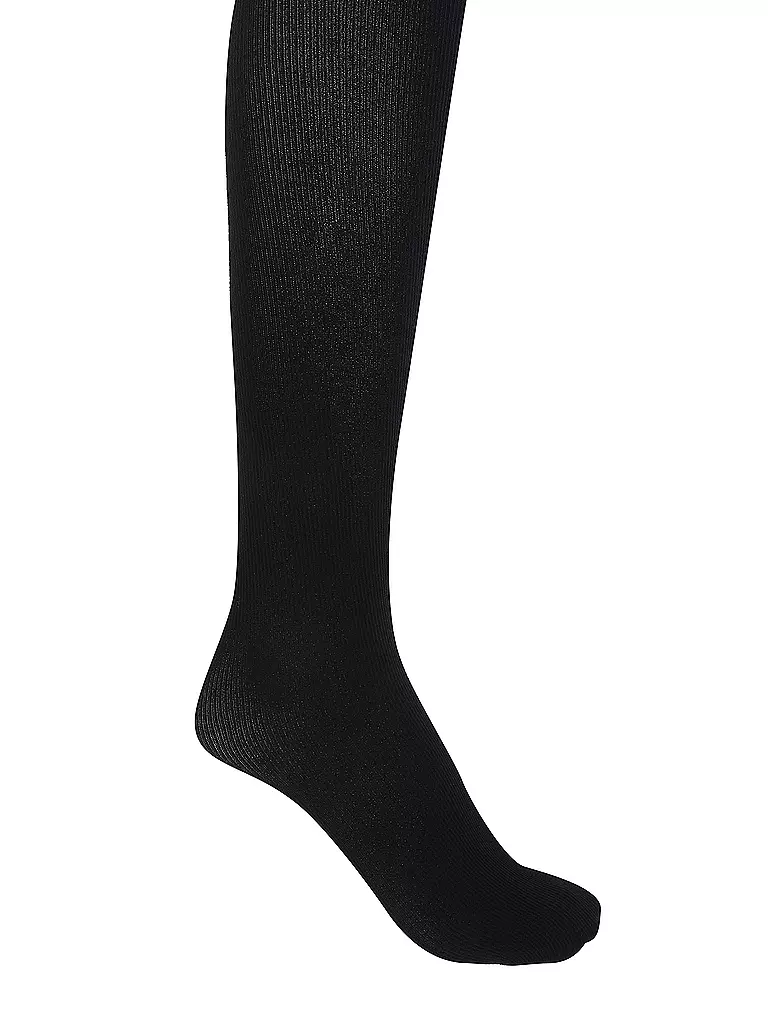 WOLFORD | Collant alla moda Mary Cotton Rib Black | Nero
