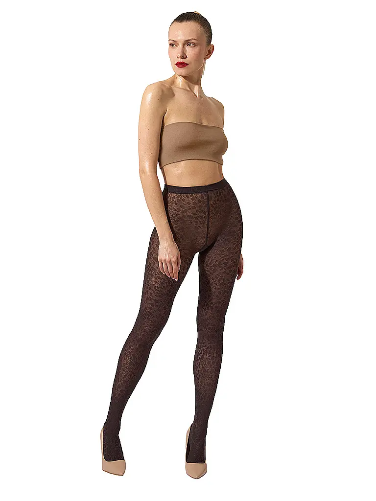 WOLFORD | Collant alla moda PANTERA Dark Wood | Marrone