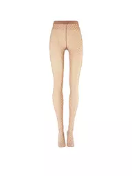 WOLFORD | Collant alla moda VELVET NET ILLUSION Fairly Light/White | Beige