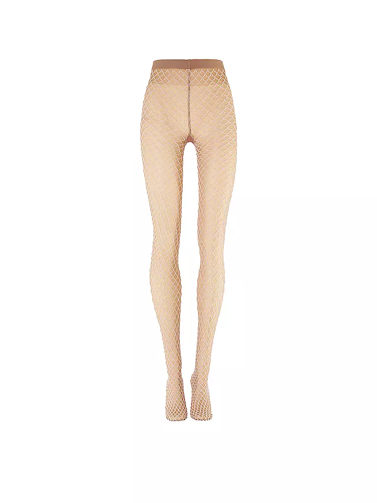 WOLFORD | Collant alla moda VELVET NET ILLUSION Fairly Light/White | Beige