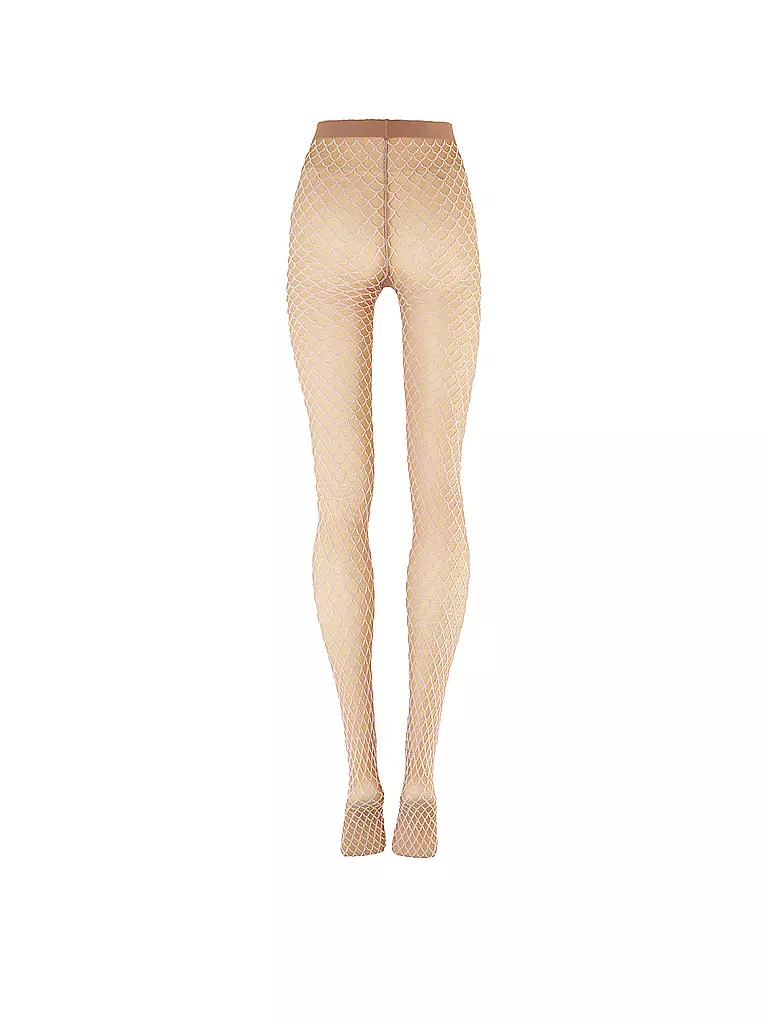 WOLFORD | Collant alla moda VELVET NET ILLUSION Fairly Light/White | Beige