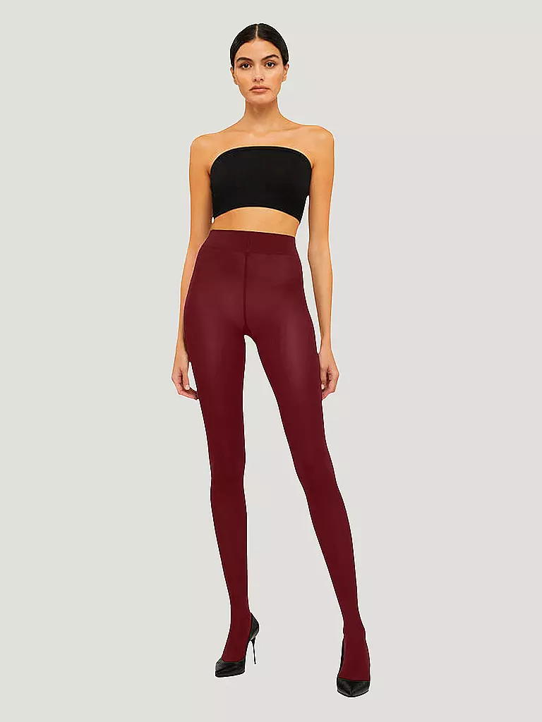 WOLFORD | Collant VELVET 66 DEN midnight red | Rosso scuro