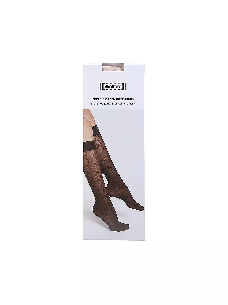 WOLFORD | Kniestrümpfe SHEER PATTERN 30 DEN fairly light | Marrone chiaro