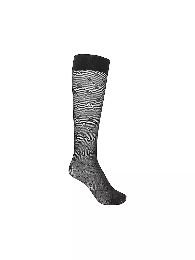 WOLFORD | Kniestrümpfe SHEER PATTERN 30 DEN nero | Nero