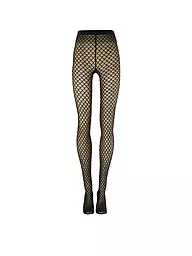 WOLFORD | Collant alla moda VELVET NET ILLUSION Fairly Light/White | Nero