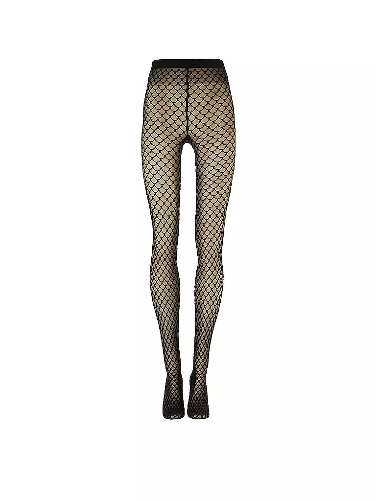 WOLFORD | Moda calza VELVET NET ILLUSION Nero/Nero | Nero