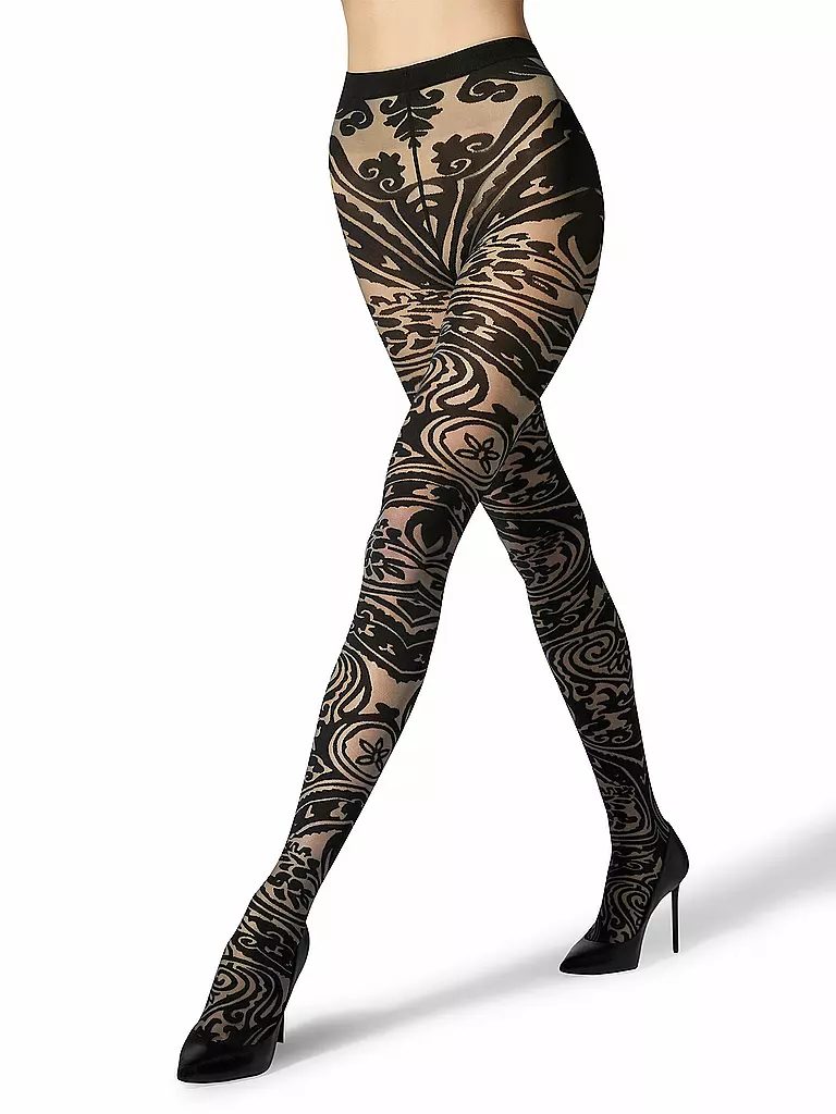 WOLFORD | Modestrumpfhose  WOLFORD x ETRO grey/black | Nero
