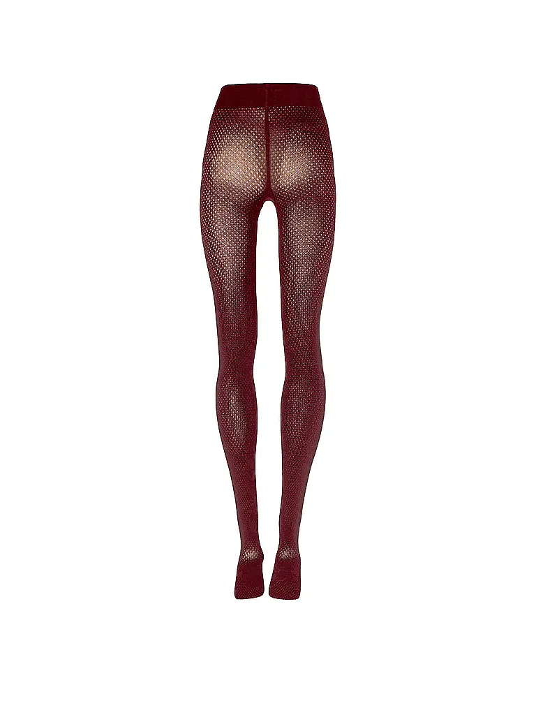 WOLFORD | Modestrumpfhose COTTON DOT midnight | Rosso scuro