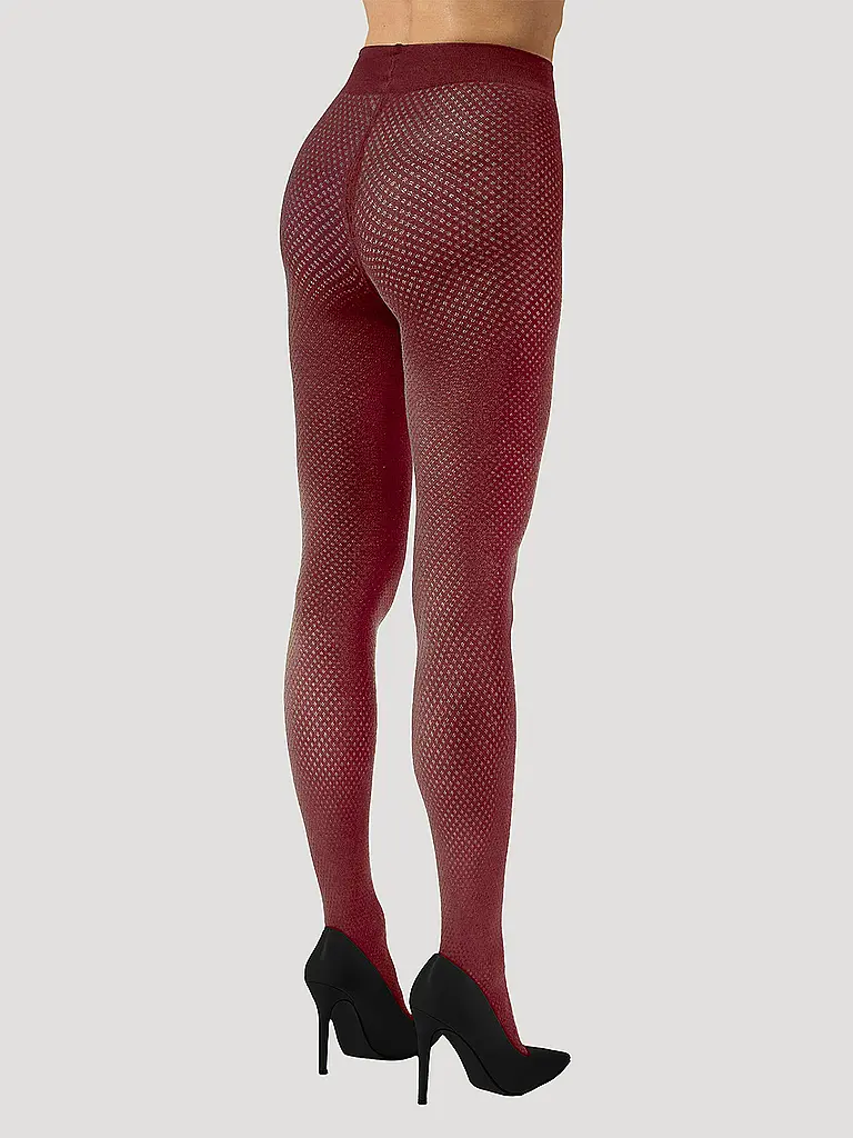 WOLFORD | Modestrumpfhose COTTON DOT midnight | Rosso scuro