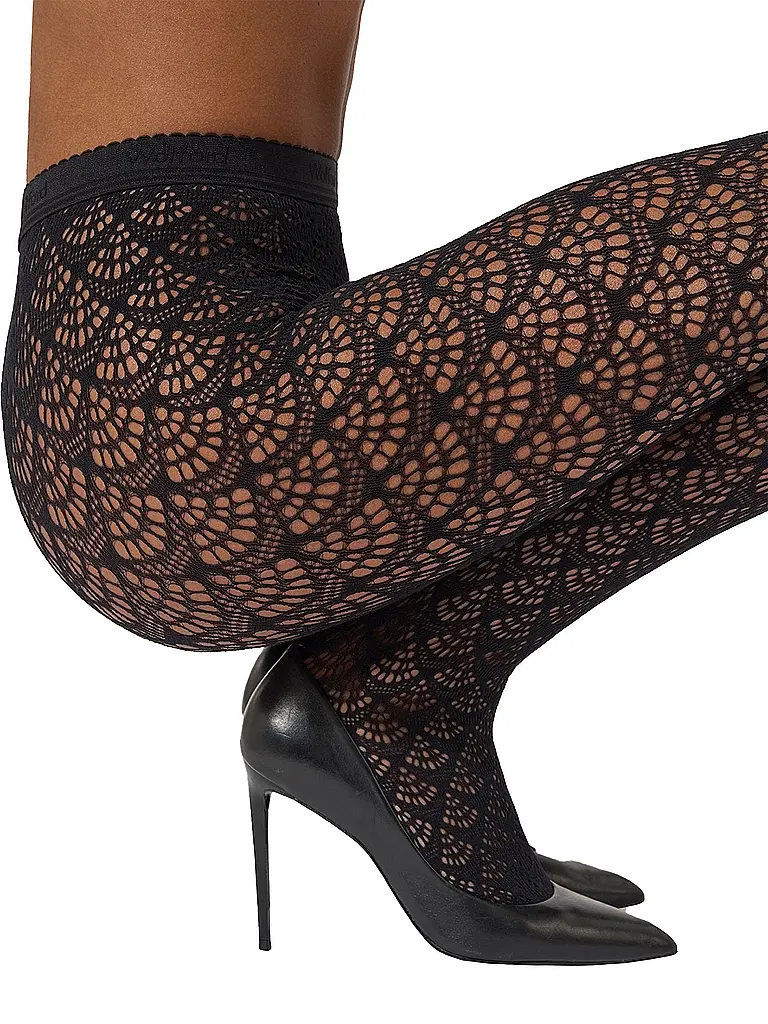 WOLFORD | Modestrumpfhose MERMAID NET Black | Nero