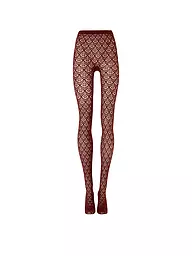 WOLFORD | Modestrumpfhose MERMAID NET Midnight Red | Rosso scuro