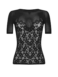 WOLFORD | T-Shirt FLOWER LACE | Nero