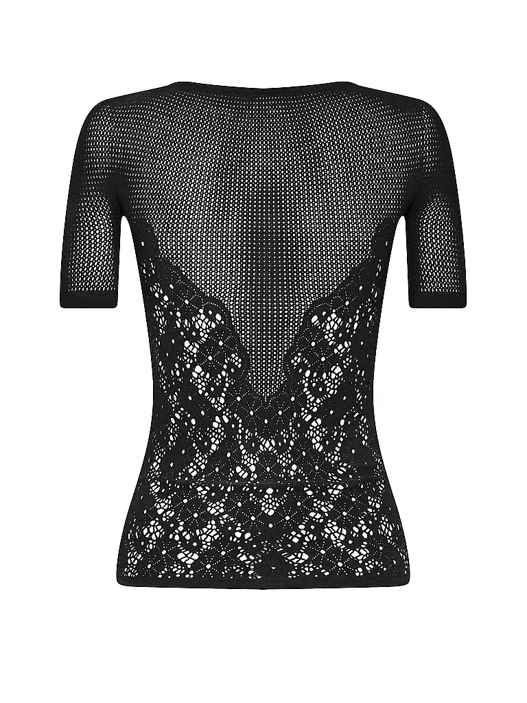 WOLFORD | T-Shirt FLOWER LACE | Nero