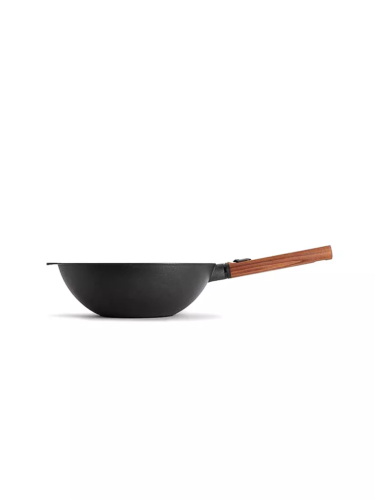 WOLL | Wok con manico in legno 28cm ECO-LOGIC Antiaderente | Nero