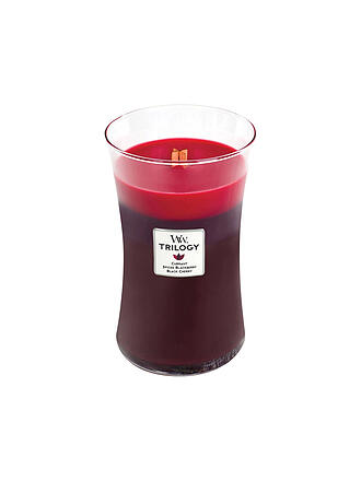 WOODWICK | Candela a Clessidra con Stoppino Scoppiettante 454g Trilogy Sun-Ripend Berries