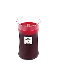WOODWICK | Candela a Clessidra con Stoppino Scoppiettante 454g Trilogy Cafe Sweets | Rosso scuro