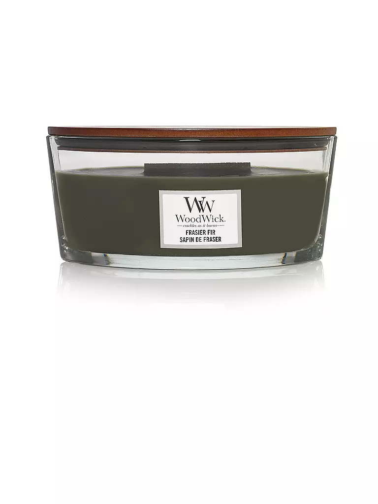 WOODWICK | Duftkerze mit Knisterdocht ELLIPSE 454g Frasier Fir | Verde scuro