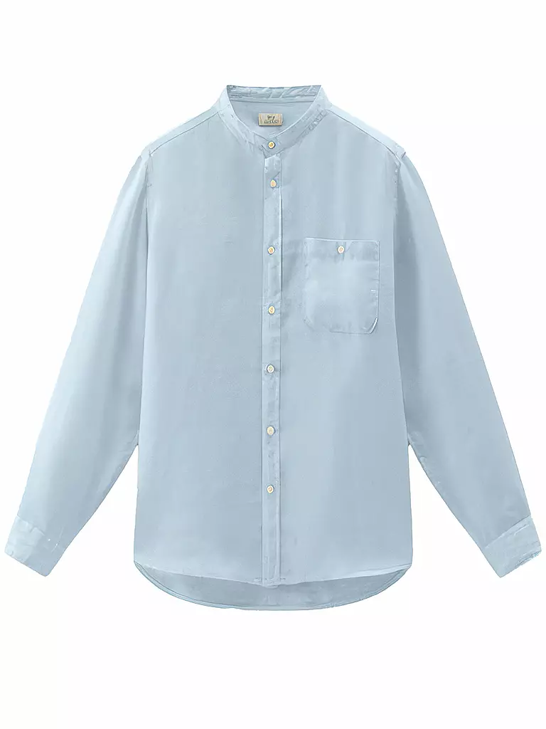 WOOLRICH | Camicia di lino regular fit | Blu chiaro