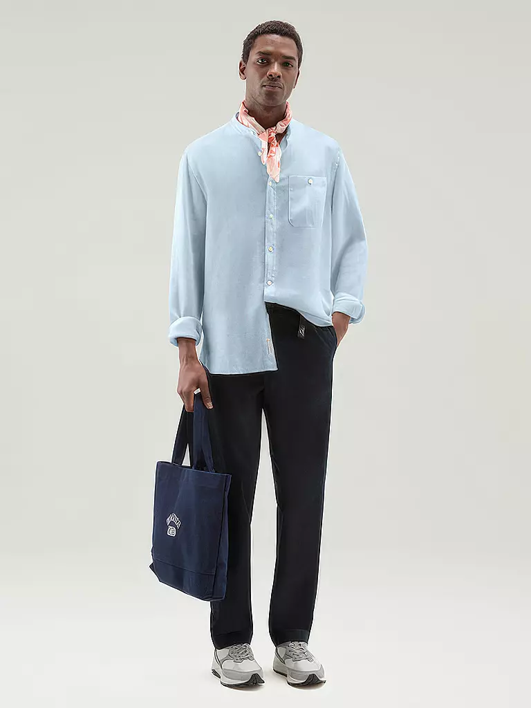 WOOLRICH | Camicia di lino regular fit | Blu chiaro