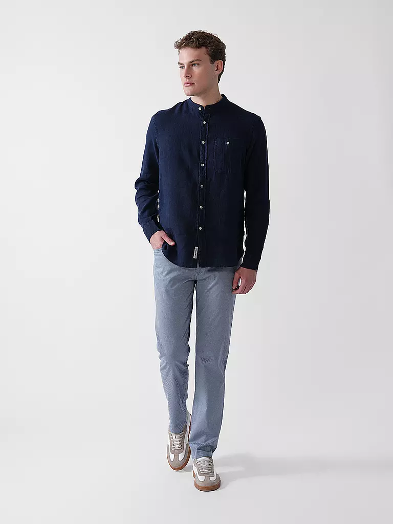 WOOLRICH | Camicia di lino regular fit | Blu scuro