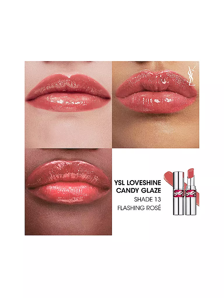 YVES SAINT LAURENT | Loveshine Candy Glaze Lipgloss-Stick (13 Flashing Rose) | 