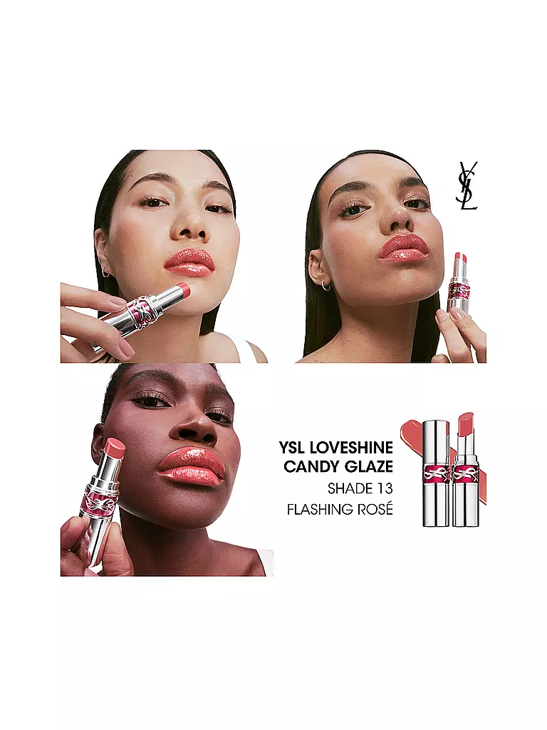 YVES SAINT LAURENT | Loveshine Candy Glaze Lipgloss-Stick (13 Flashing Rose) | 