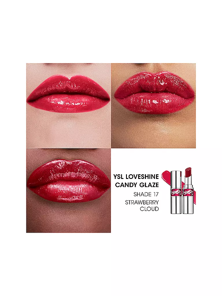YVES SAINT LAURENT | Loveshine Candy Glaze Lipgloss-Stick (17 Strawberry Cloud) | Rosa