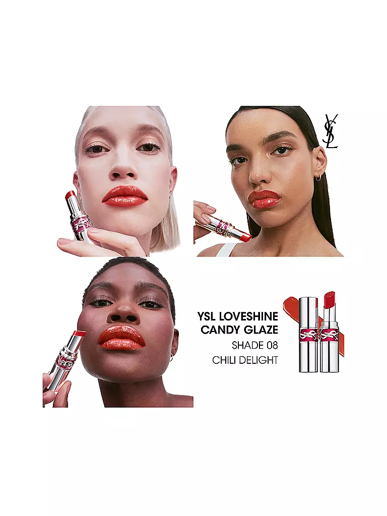 YVES SAINT LAURENT | Loveshine Candy Glaze Lipgloss-Stick (8 Chili Delight) | 