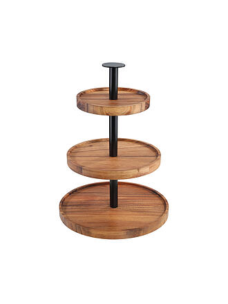 ZASSENHAUS | Etagere a 2 piani 35 cm Acacia Marrone Scuro