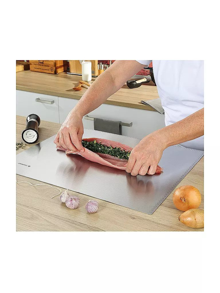 ZASSENHAUS | Piano di lavoro da cucina 60x50 cm in acciaio inox | Argento