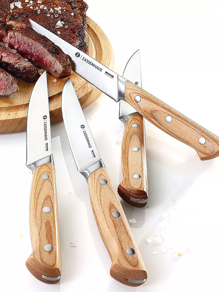 ZASSENHAUS | Set di coltelli da bistecca 4 pezzi in legno Pakka | Marrone