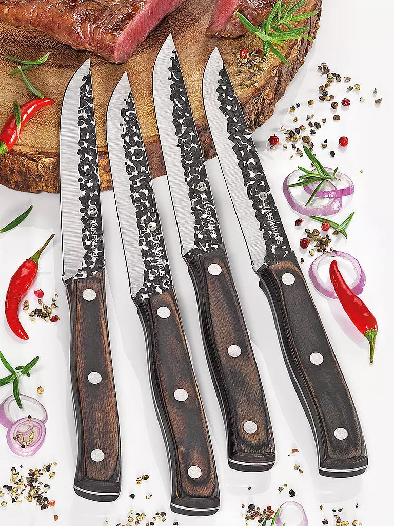 ZASSENHAUS | Set di coltelli da bistecca 4 pz. HUNTER in legno Pakka | Marrone