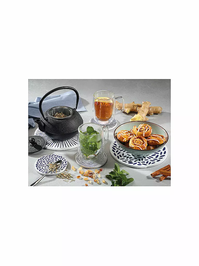 ZASSENHAUS | Sottobicchiere NORDIC 20cm Drops / Blu-Bianco | Blu