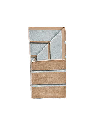 ZONE DENMARK | Telo doccia SAUNA 70x140cm Cammello/Azzurro Ghiaccio/Verde Oliva