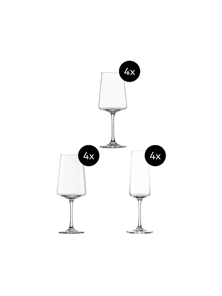 ZWIESEL GLAS | Gläserset MIO VINO 12 tlg.  | Trasparente