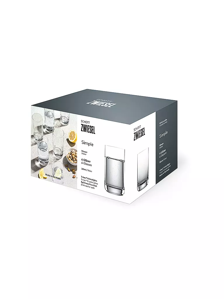 ZWIESEL GLAS | Set di 6 bicchieri da acqua SIMPLE 255ml | 