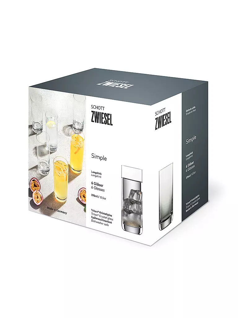 ZWIESEL GLAS | Set di 6 bicchieri da long drink SIMPLE 370ml | 