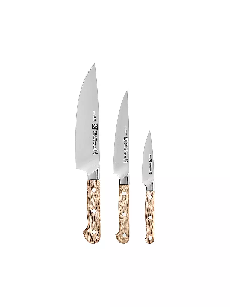 ZWILLING | Messerset 3-teilig PRO WOOD Steineiche | Marrone