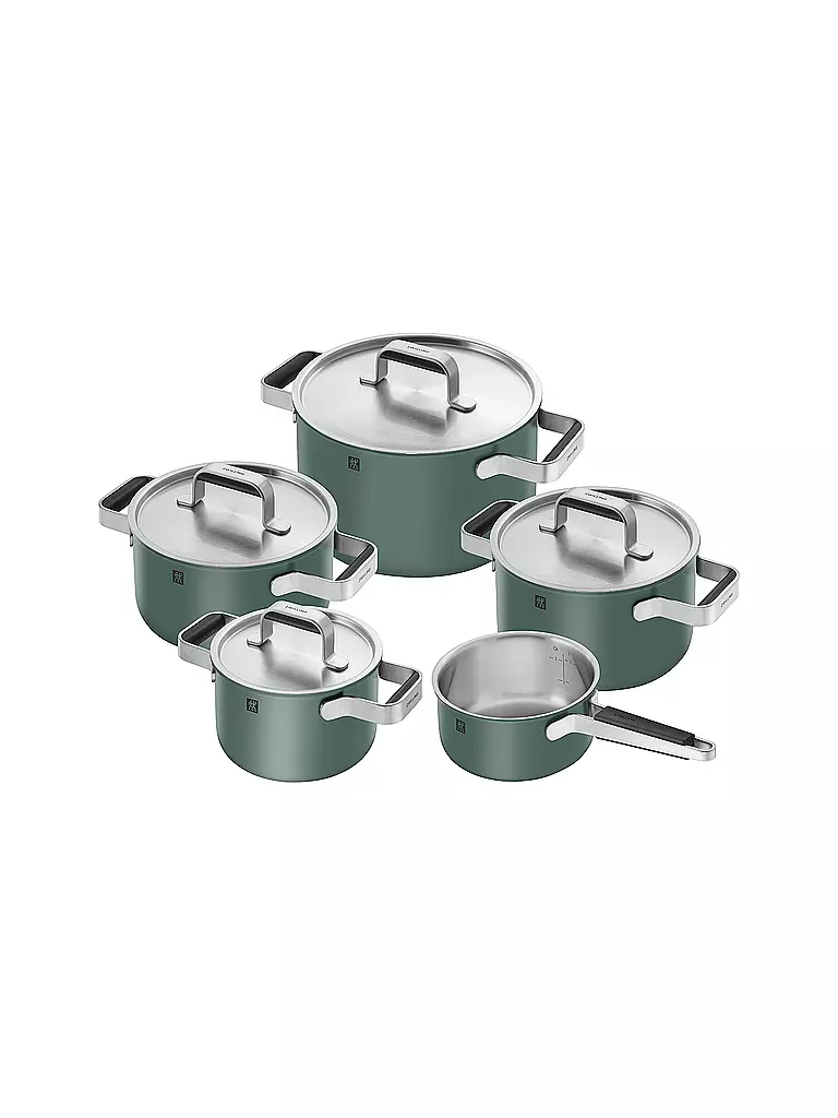 ZWILLING | Set di pentole - Set da 5 pezzi. PURE Acciaio inox / Verde | Verde scuro